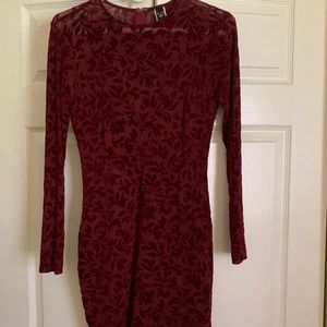 LONG SLEEVE TIGHT RED DRESS XS/S